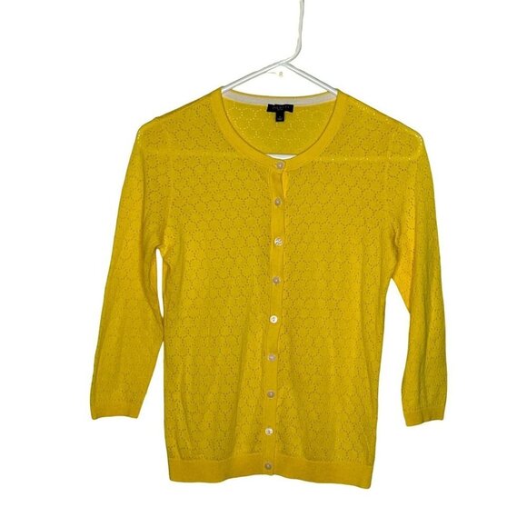 Talbots yellow cardigan size p twee - Picture 1 of 9